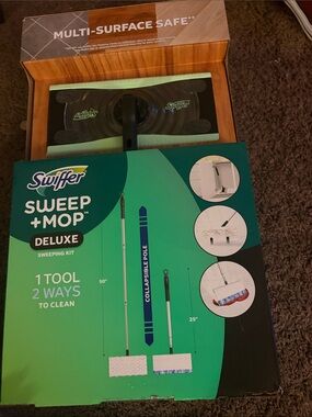 Swiffer Sweep + Mop Deluxe Sweeping Kit in Teal and Green